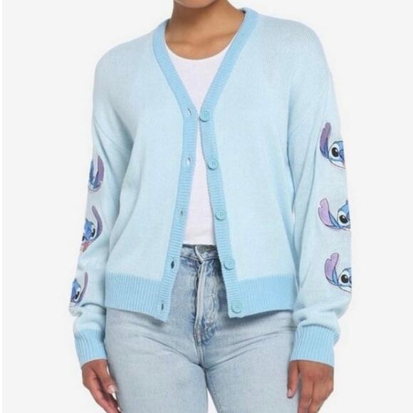 Hot Topic Disney Her Universe Stay Weird Lilo & Stitch Skimmer Slouchy Cardigan - Picture 3 of 12